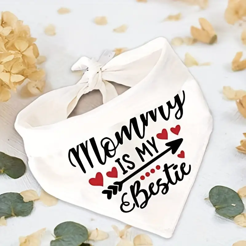 Mommy Is My Bestie - White Pet Bandana