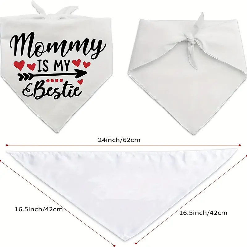 Mommy Is My Bestie - White Pet Bandana