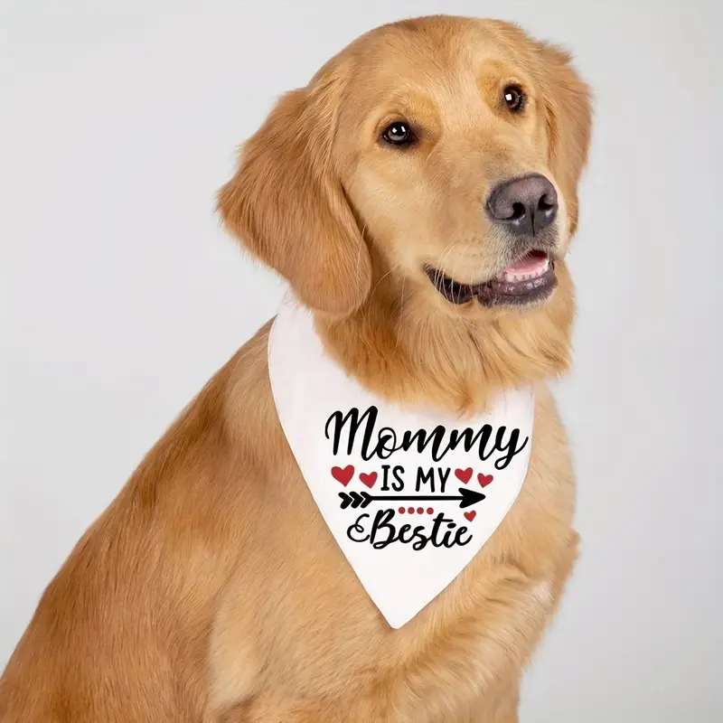 Mommy Is My Bestie - White Pet Bandana