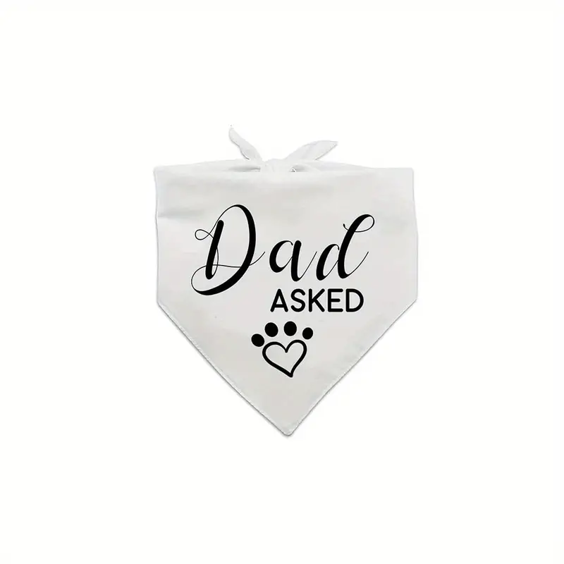 Dad Asked - White Pet Bandana