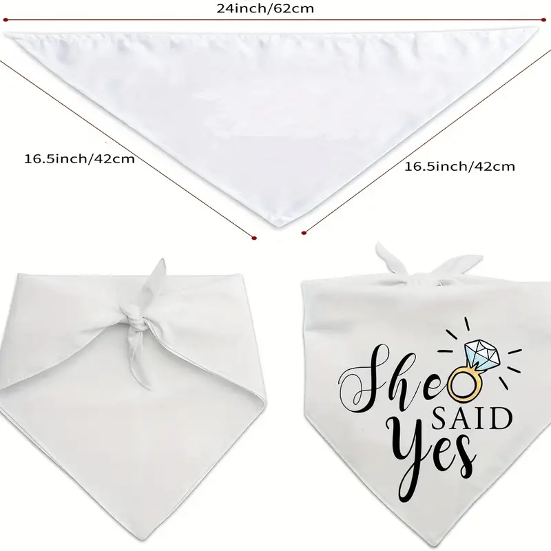 She Said Yes - White Pet Bandana