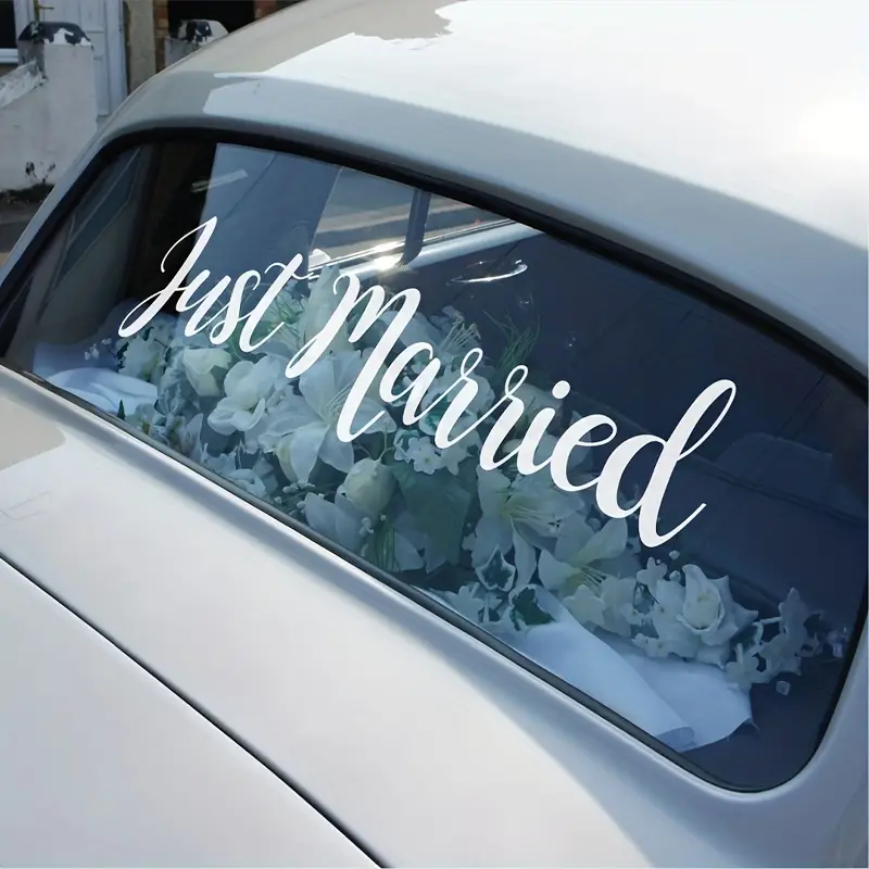 Just Married! Wedding Day Car Sticker Decal