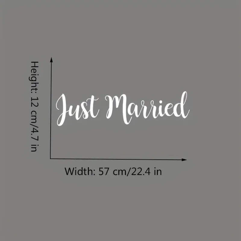 Just Married! Wedding Day Car Sticker Decal