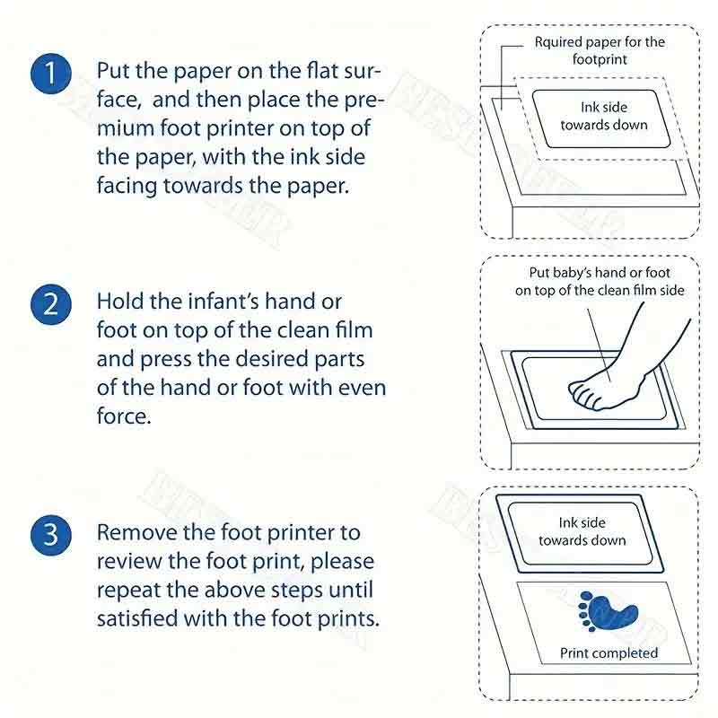 Cherished Footprint & Handprint Kit - Safe & Mess-Free Ink Pad - Large