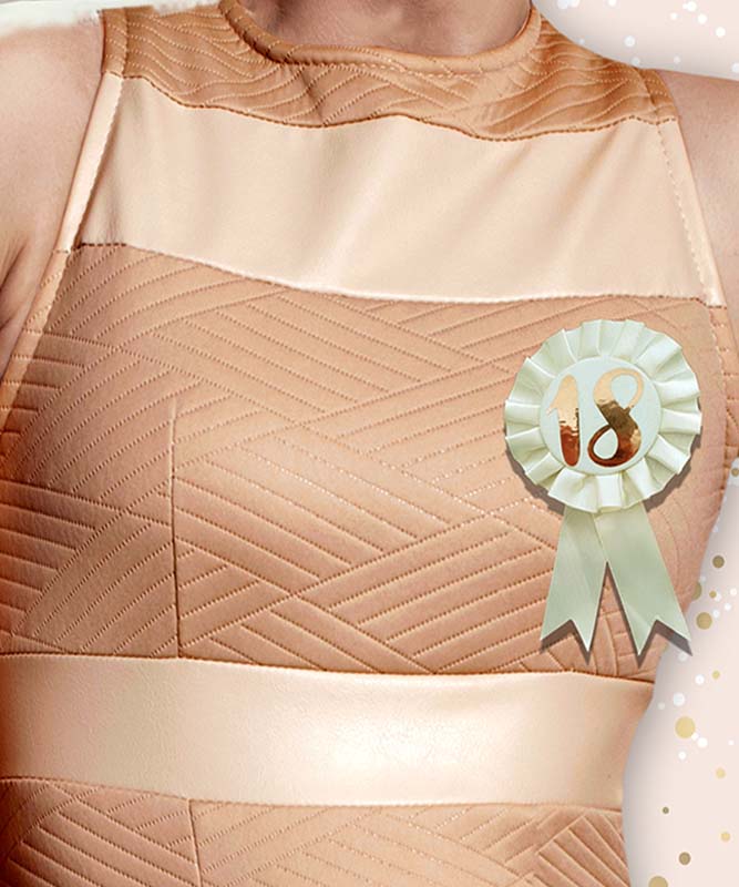 Cream & Gold 18th Birthday Rosette Badge