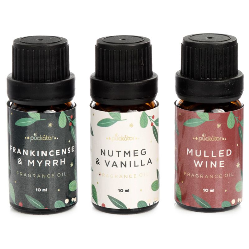 Christmas Floral Fragrance Oils - Mulled Wine, Nutmeg & Vanilla, Frankincense & Myrrh