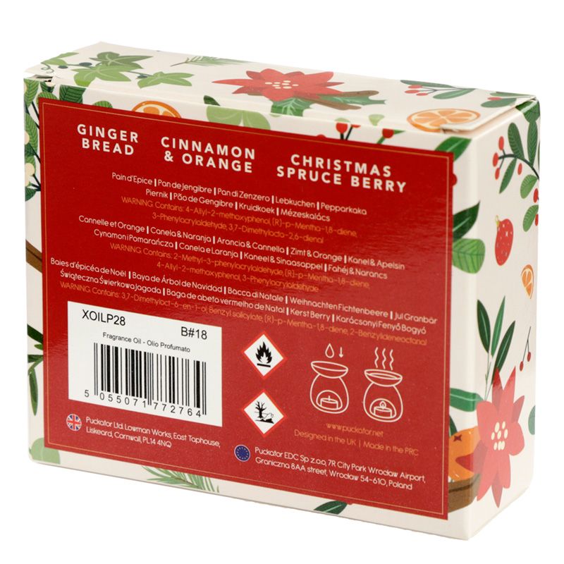 Christmas Festive Florals Fragrance Oils - Gingerbread, Cinnamon & Orange, Spruce Berry