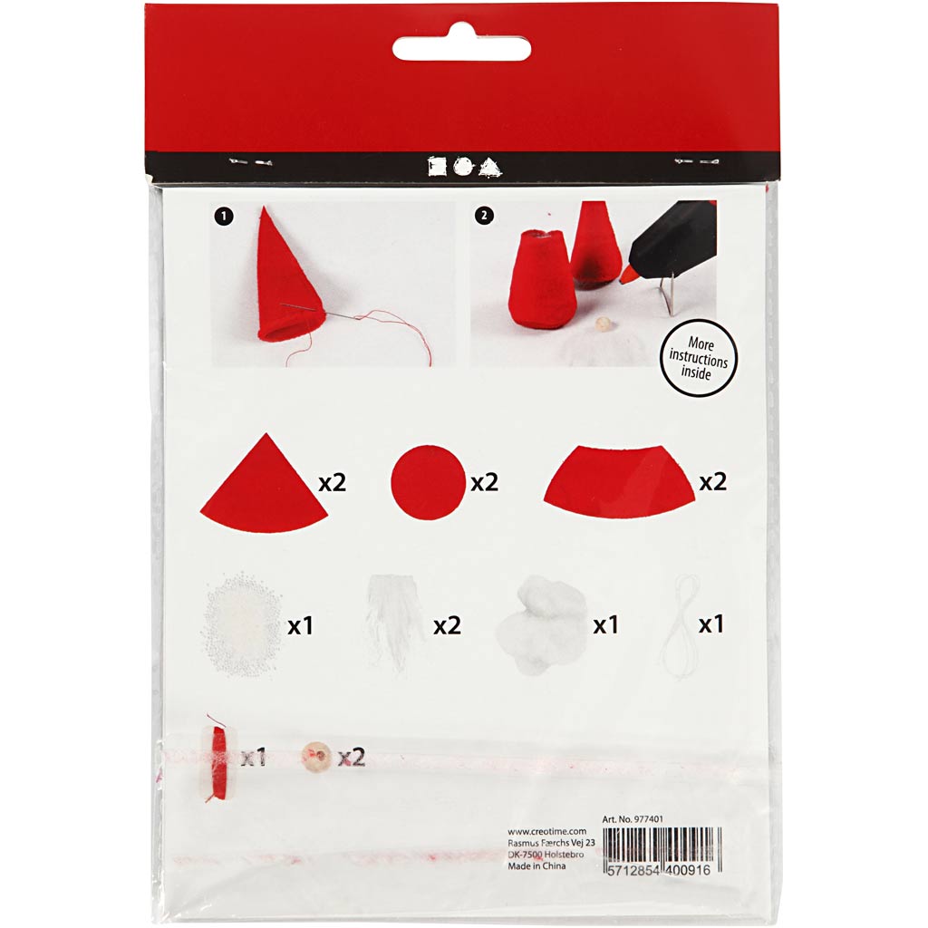 Felt Craft Set for 2 Christmas Santa Gnomes