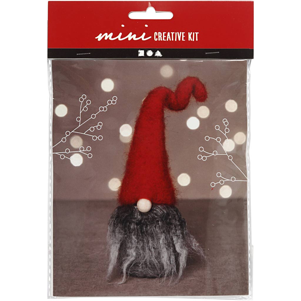 Felt Craft Set for Christmas Gnome with Grey Beard