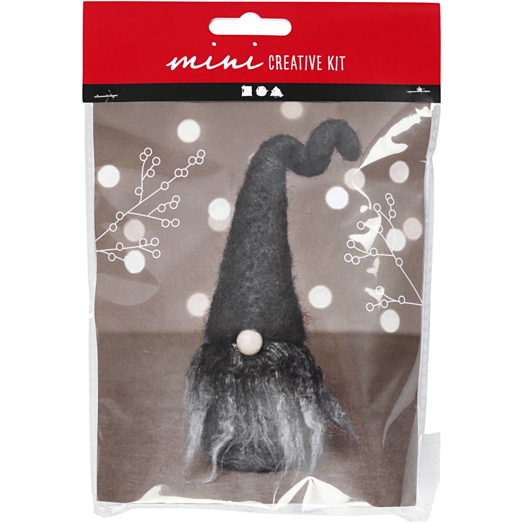 Felting Craft Kit - Christmas Gnome, Grey