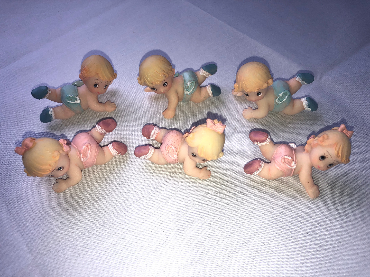 Set 3 Resin Crawling Babies ~ Pink or Blue