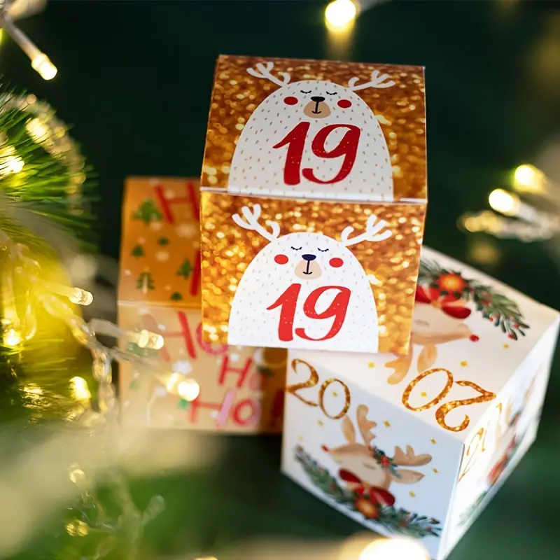 DIY Christmas Advent Calendar Gift Boxes - Set 24