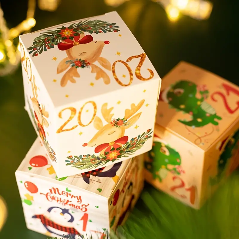 DIY Christmas Advent Calendar Gift Boxes - Set 24