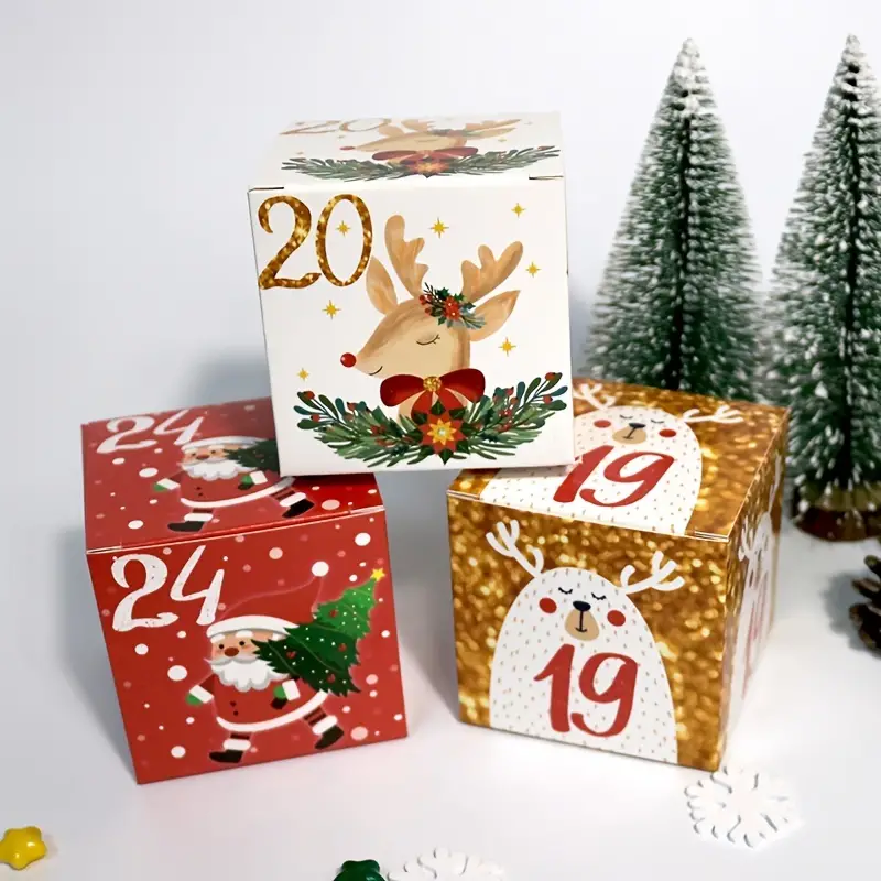 DIY Christmas Advent Calendar Gift Boxes - Set 24