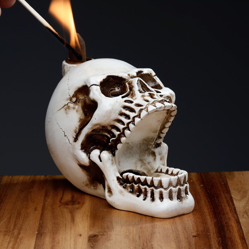 Skull with Open Mouth Backflow Incense Burner