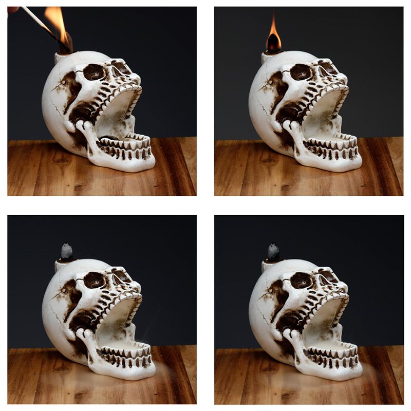 Skull with Open Mouth Backflow Incense Burner