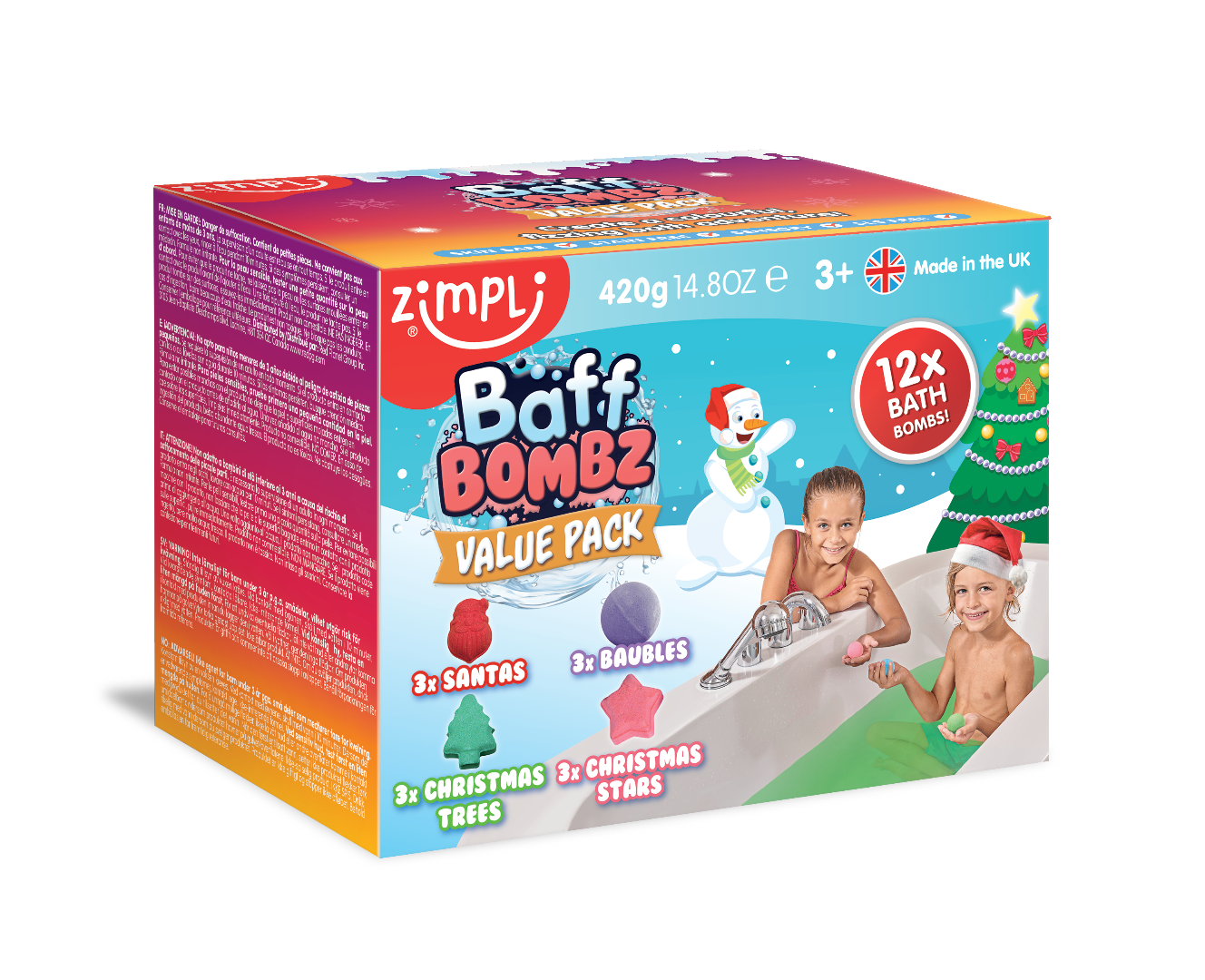 Zimpli Kids 12 x Christmas Bath Bomb Gift Set