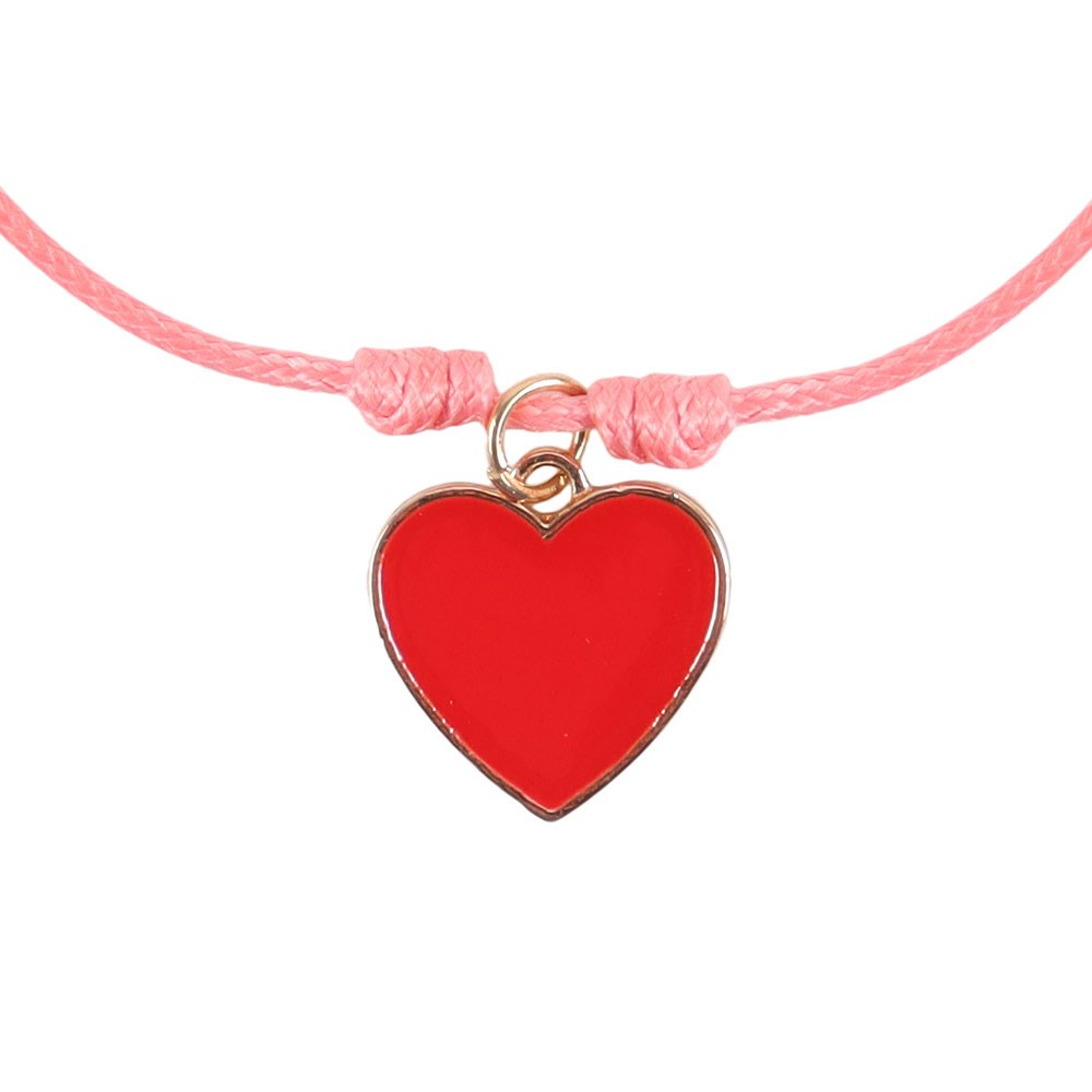 Pair of Bestie Enamel Heart Charm Bracelets