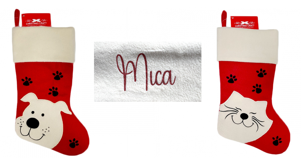 Personalised Christmas Pet Stocking - Dog or Cat