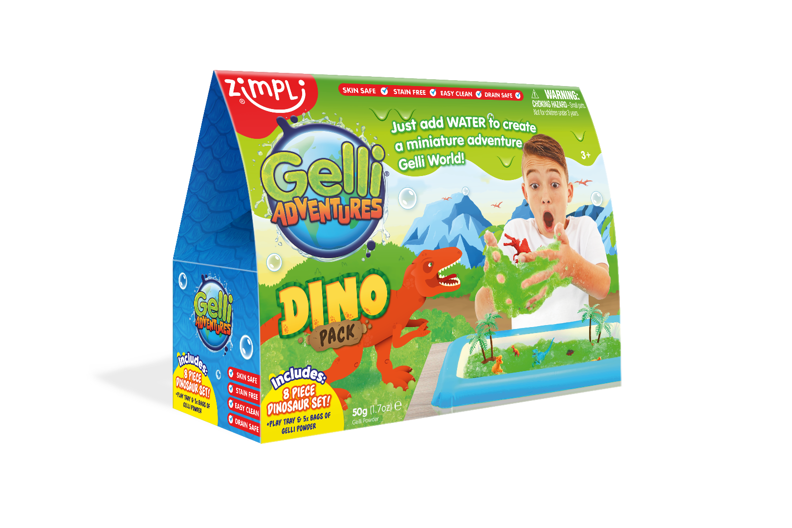 Zimpli Kids Gelli Worlds - 8 Piece Dinosaur Playset