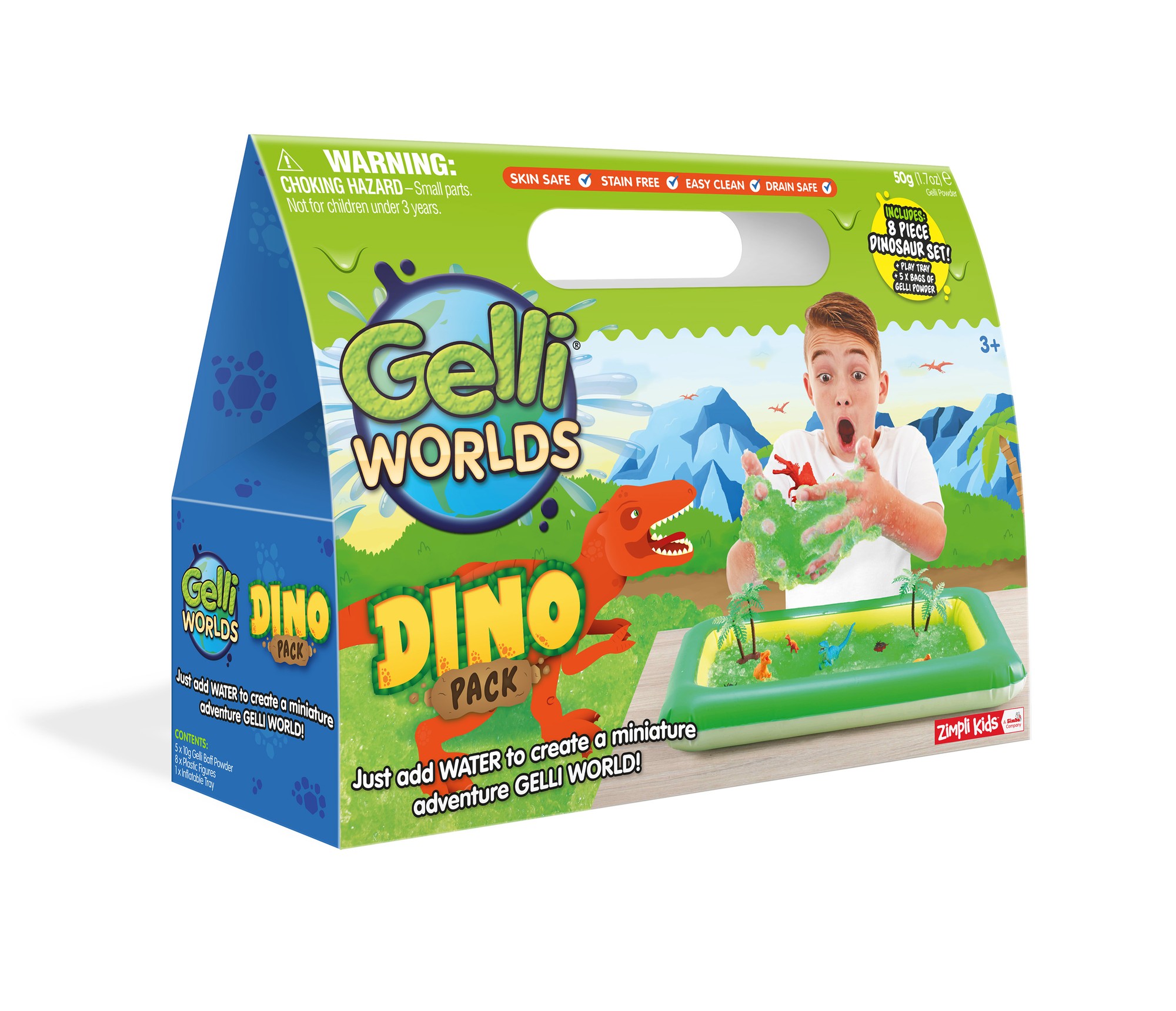 Zimpli Kids Gelli Worlds - 8 Piece Dinosaur Playset