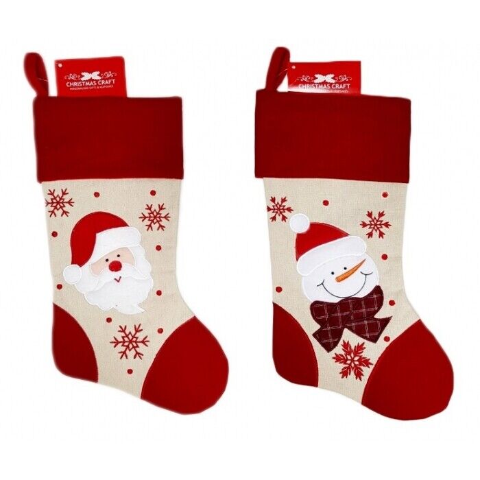 Personalised Christmas Stocking - Red & Cream