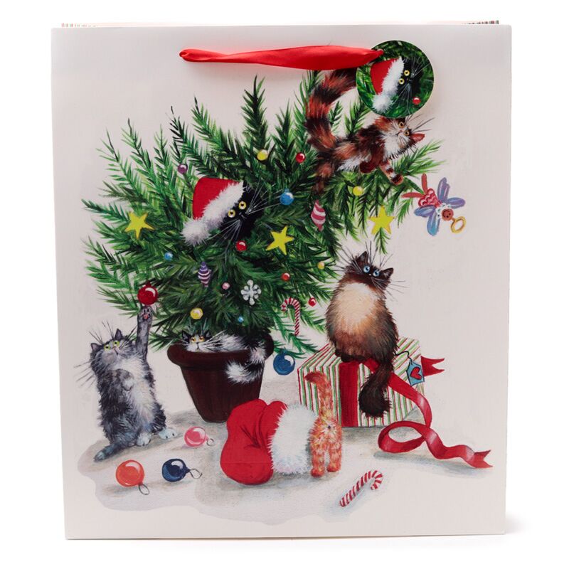 Kim Haskins Christmas Cats Gift Bag - Medium, Large & Extra Large