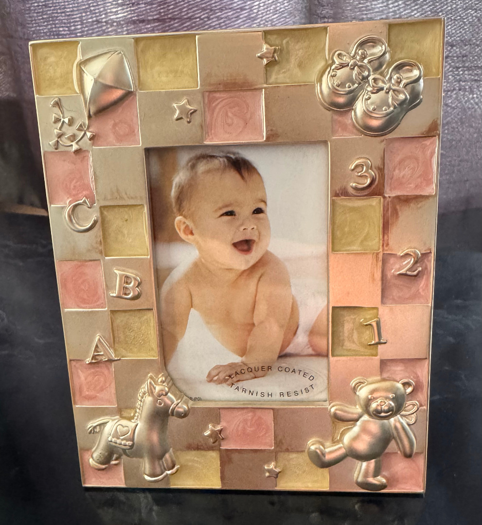 Juliana Silver Plated Baby Themed Photo Frame - Pink