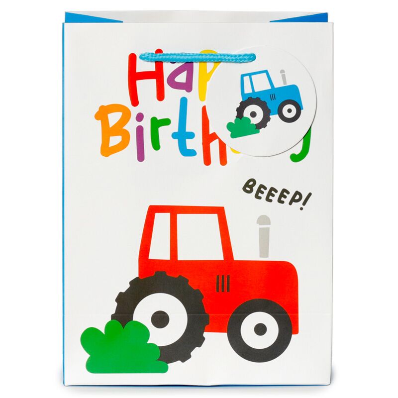 Happy Birthday Little Tractors Gift Bag - Medium