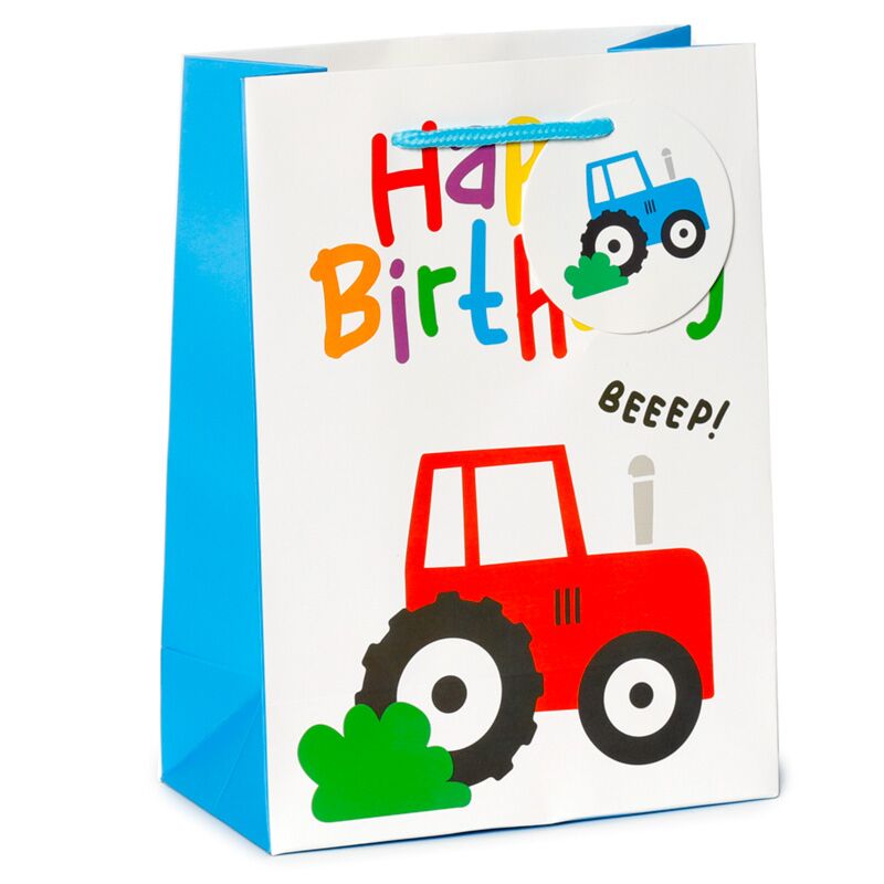 Happy Birthday Little Tractors Gift Bag - Medium