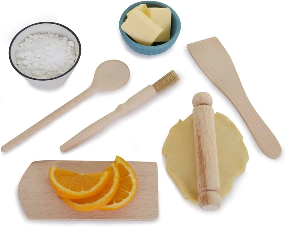 Childrens Wooden Baking Cooking Utensil Set  - Pack of 5 Tools