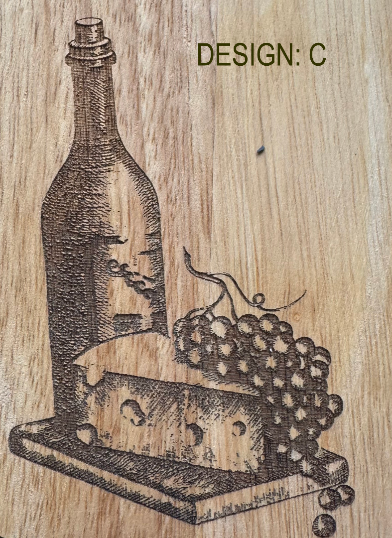 Personalised Cheese & Wine Rubberwood Serving Board - Grape Shaped 30x23cm