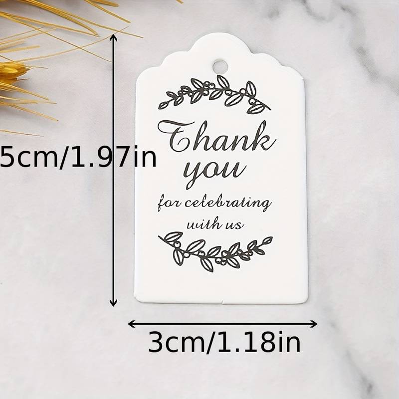 Pack of 25 White Thank You Gift Tags