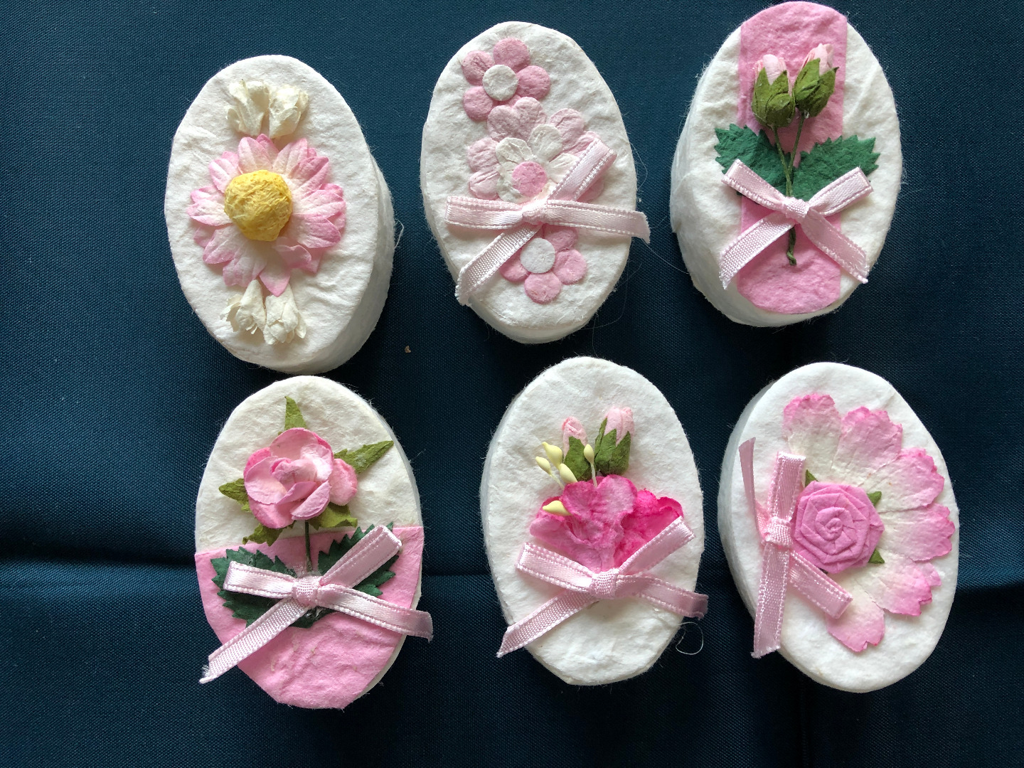 Set 12 Papier Mache Favor Boxes with Floral Designs