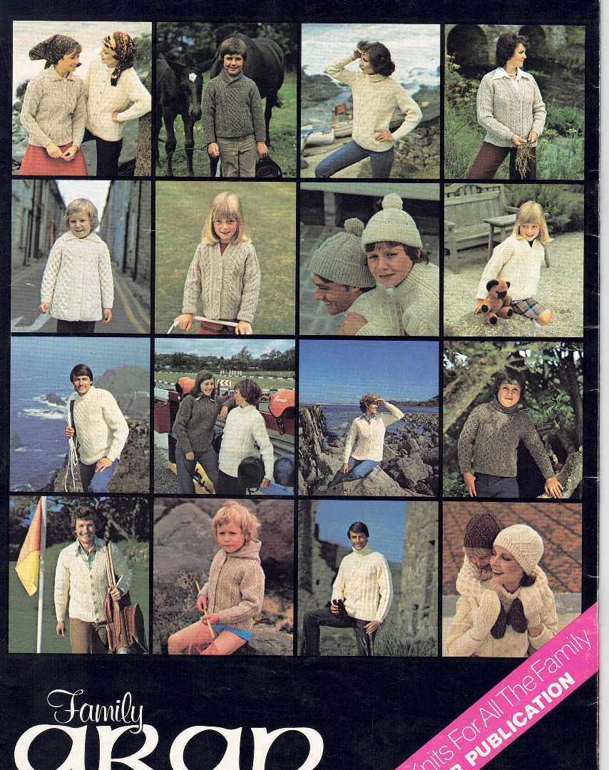 Vintage Sirdar Knitting Pattern Book No 101: 16 Family Aran Hand Knits