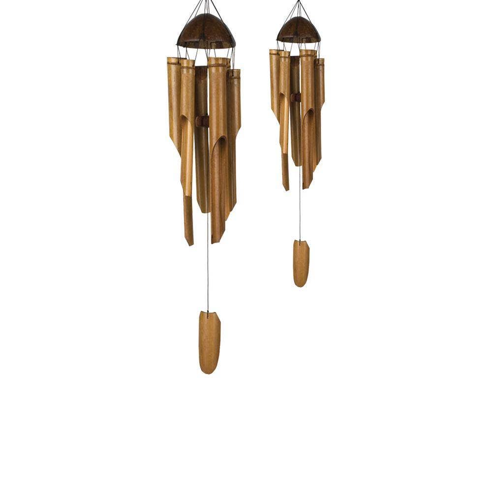 Vie Naturals Bamboo Wind Chimes, Set of 2 (Medium 40cm and Small 30cm)