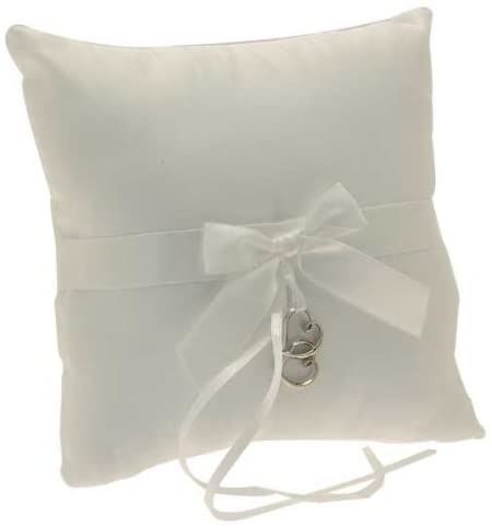 Ivory Double Heart Ring Cushion