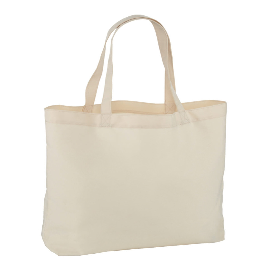 Natural Long Handled Tote Bag