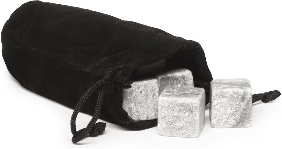 Granite Whiskey Stones - 9pcs Reusable Ice Cubes With Velvet Pouch