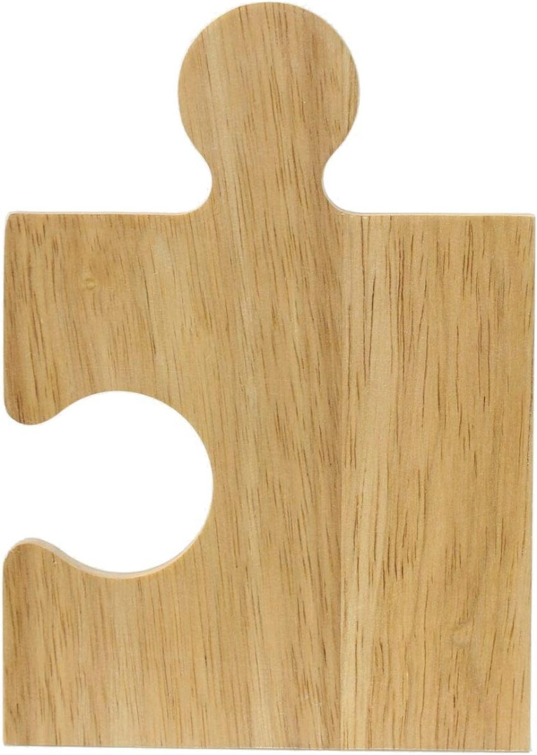 Set 4 Rubberwood Jigsaw Coasters