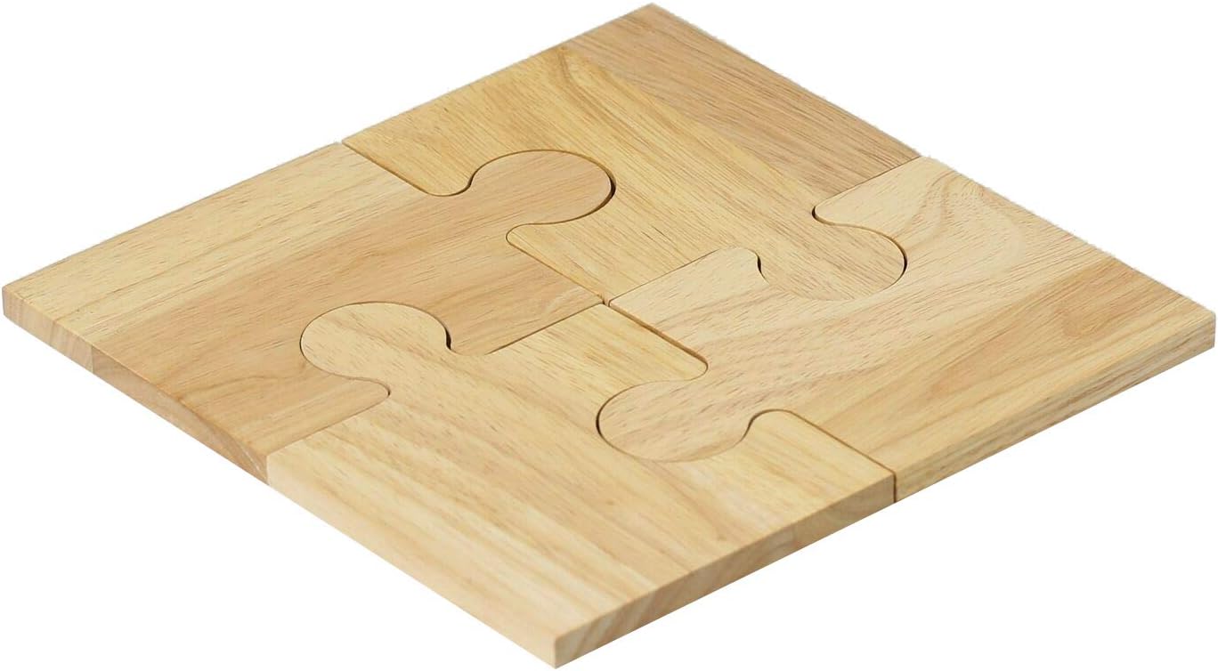 Set 4 Rubberwood Jigsaw Coasters