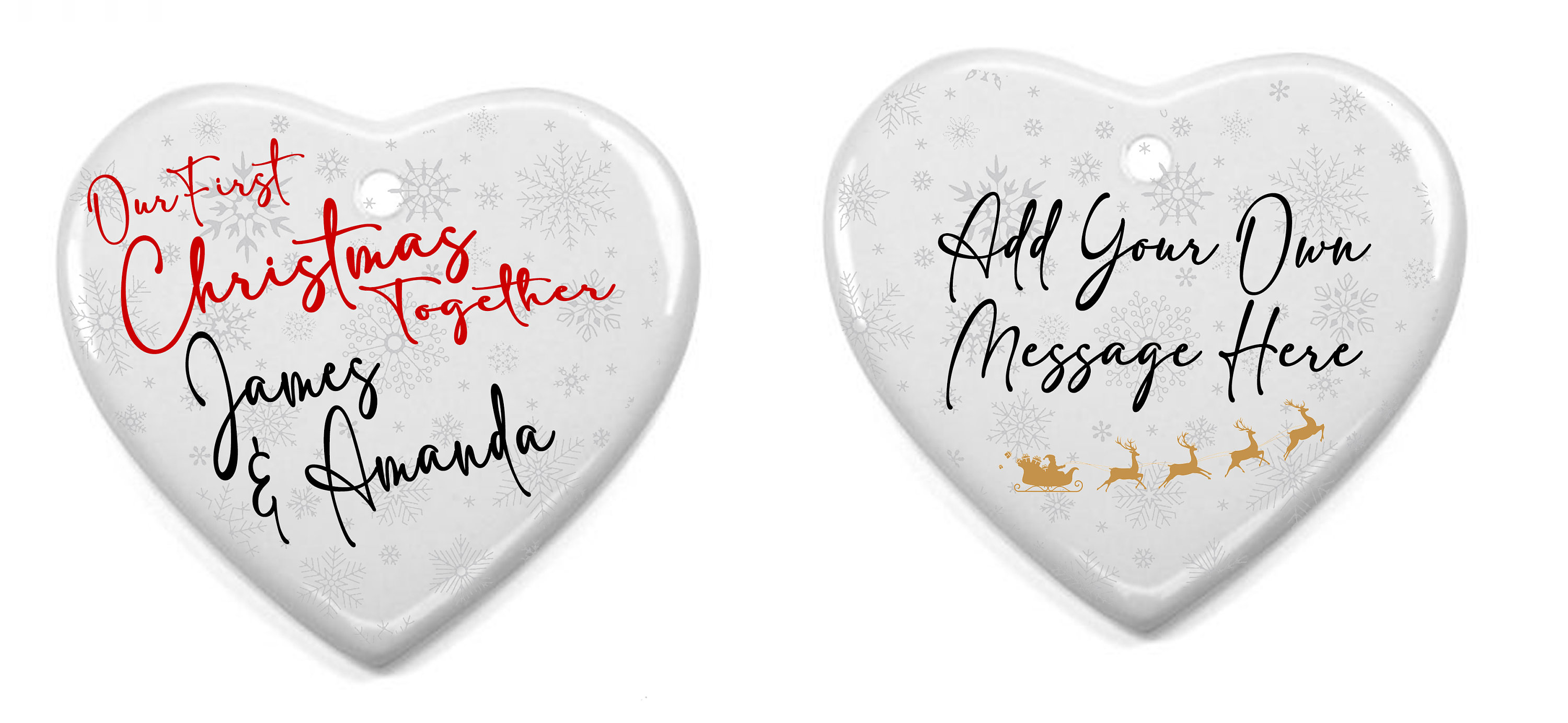 Our First Christmas - Personalised Ceramic Heart