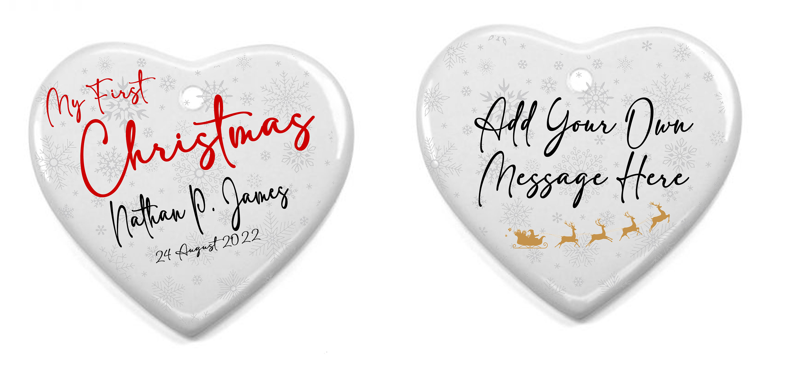 Our First Christmas - Personalised Ceramic Heart