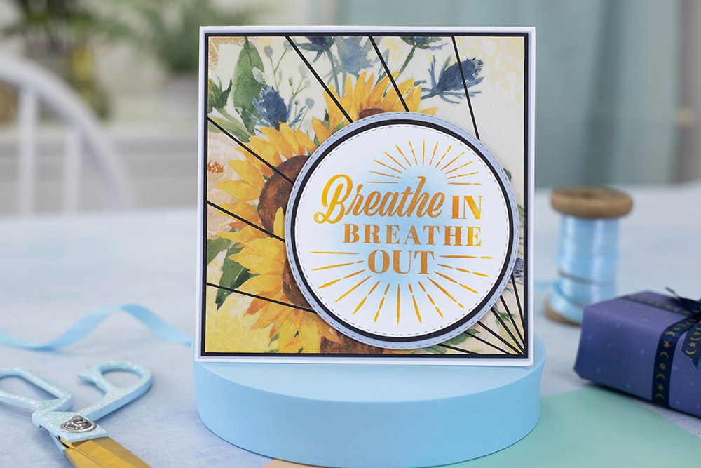 Crafters Companion Mindfulness Quotes Clear Acrylic Stamp - Breathe Out