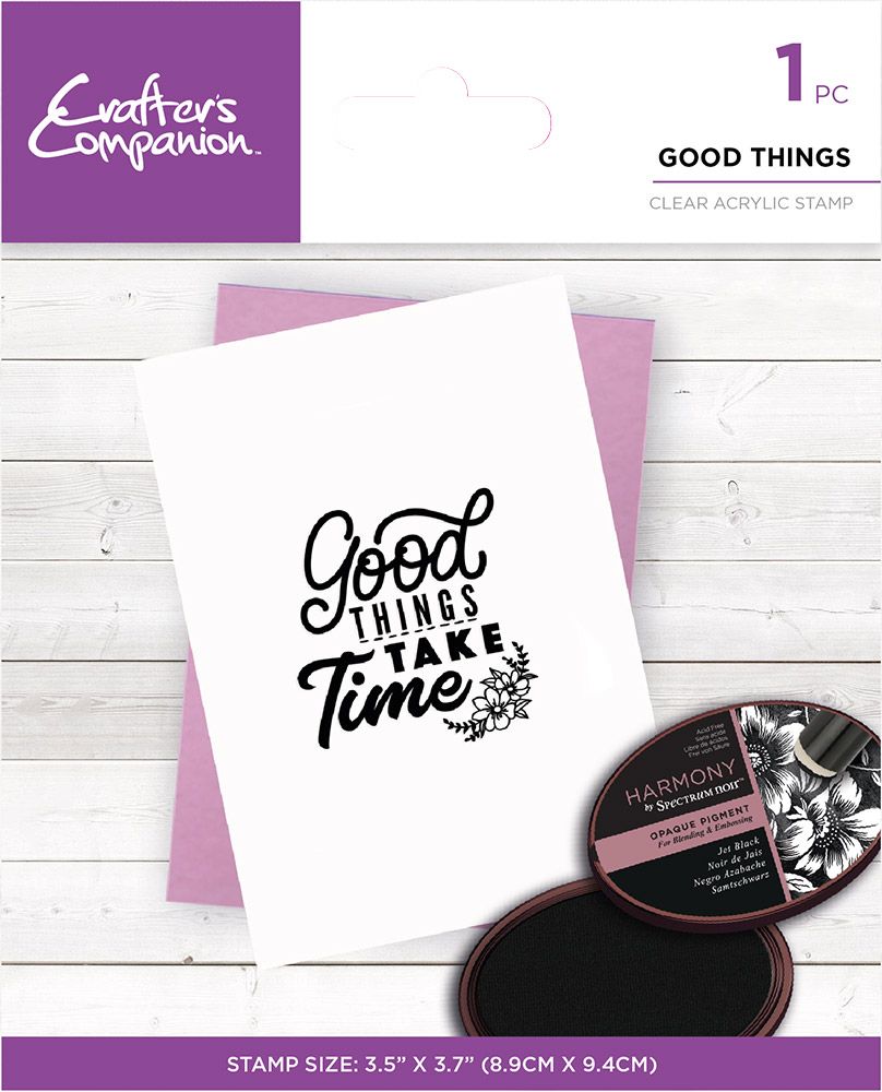 Crafters Companion Mindfulness Quotes Clear Acrylic Stamp - Good Things