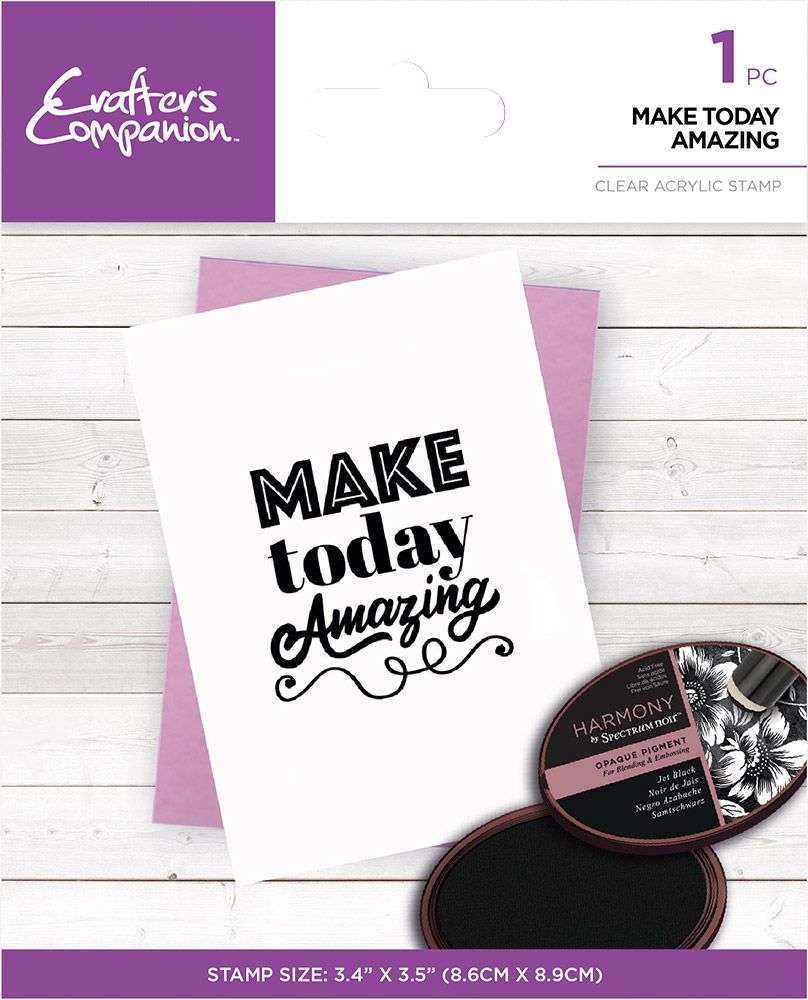 Crafters Companion Mindfulness Quotes Clear Acrylic Stamp - Make Today Amazing