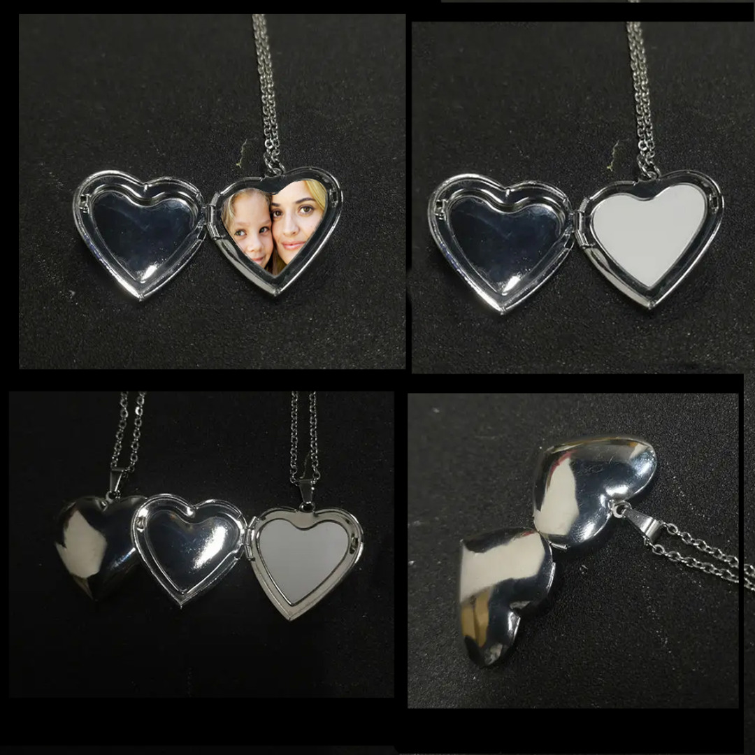 Personalised Silver Heart Photo Locket & Necklace