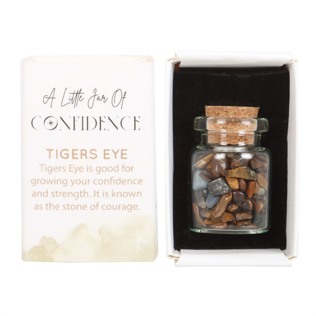 A Little Jar of Confidence - Tiger's Eye Crystal in a Matchbox