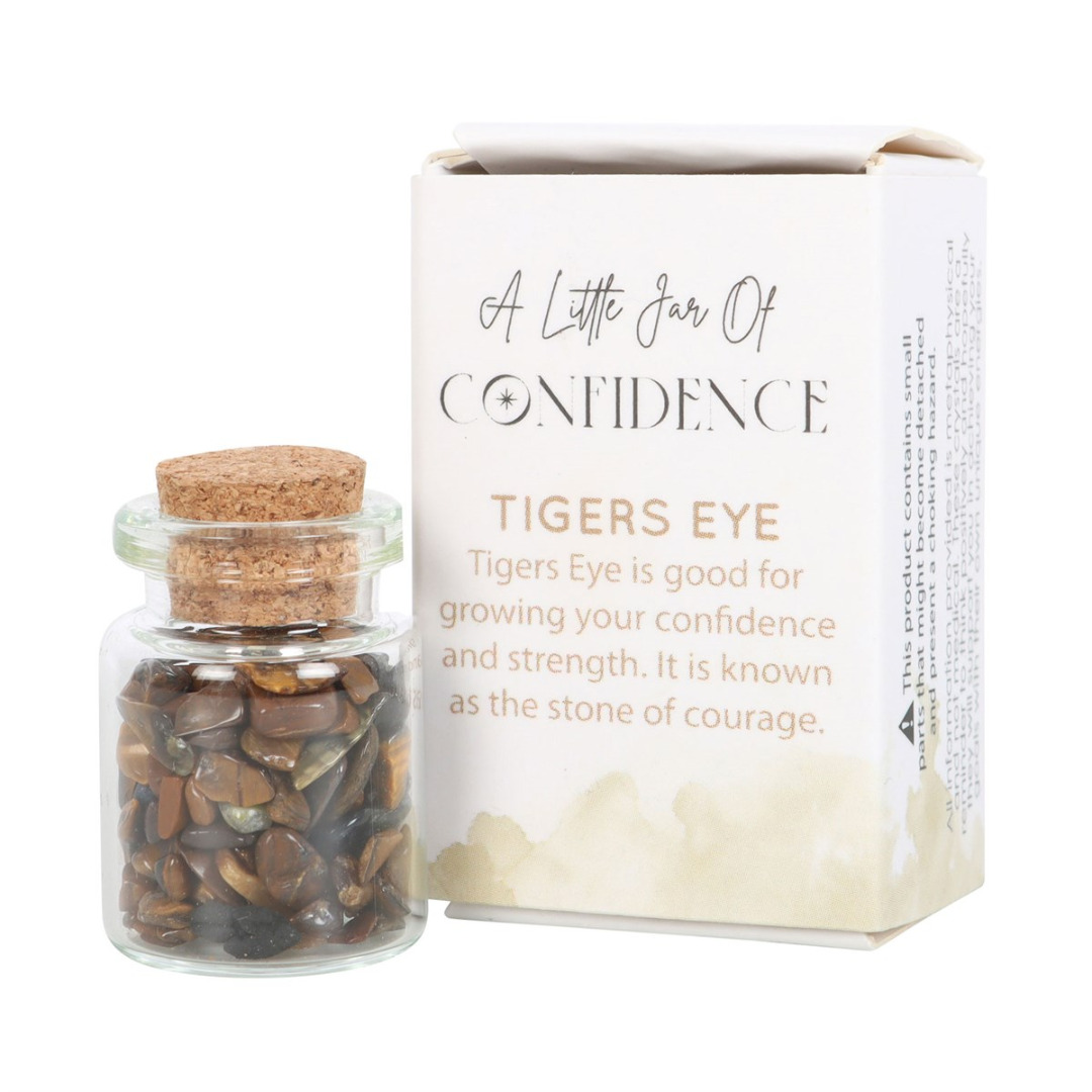 A Little Jar of Confidence - Tiger's Eye Crystal in a Matchbox