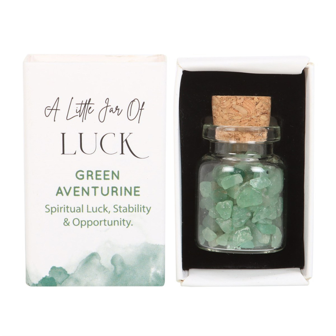 A Little Jar of Luck - Aventurine Crystal in a Matchbox